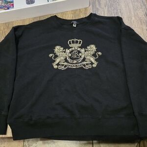 Lauren Ralph Lauren Black Sweater with Regal Gold Design